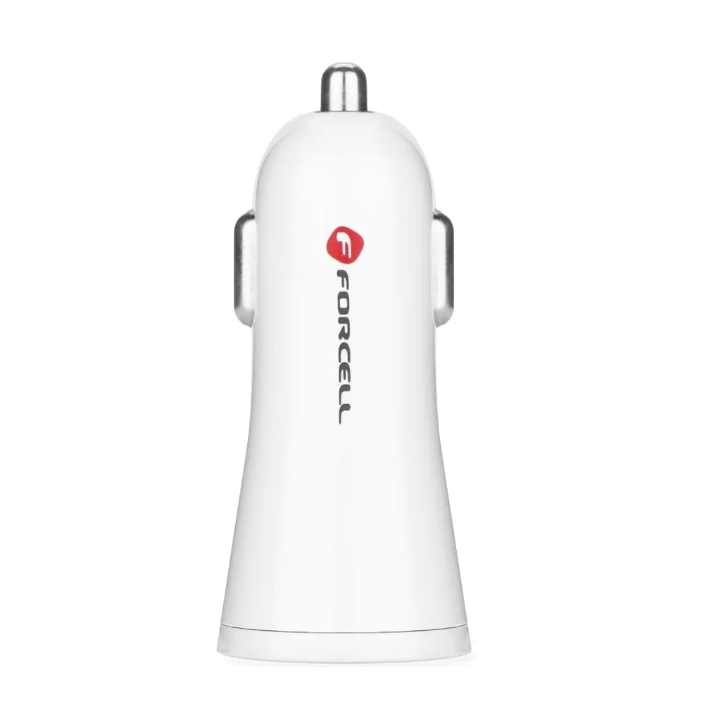 Зарядно 12V Forcell USB, 2A Quick Charge 3.0, Бял