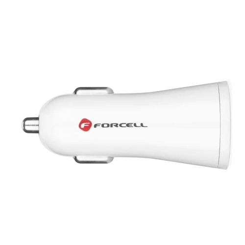 Зарядно 12V Forcell USB, 2A Quick Charge 3.0, Бял