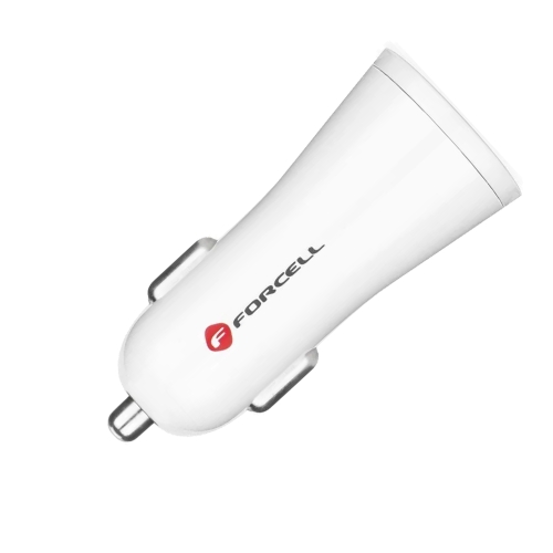 Зарядно 12V Forcell USB, 2A Quick Charge 3.0, Бял