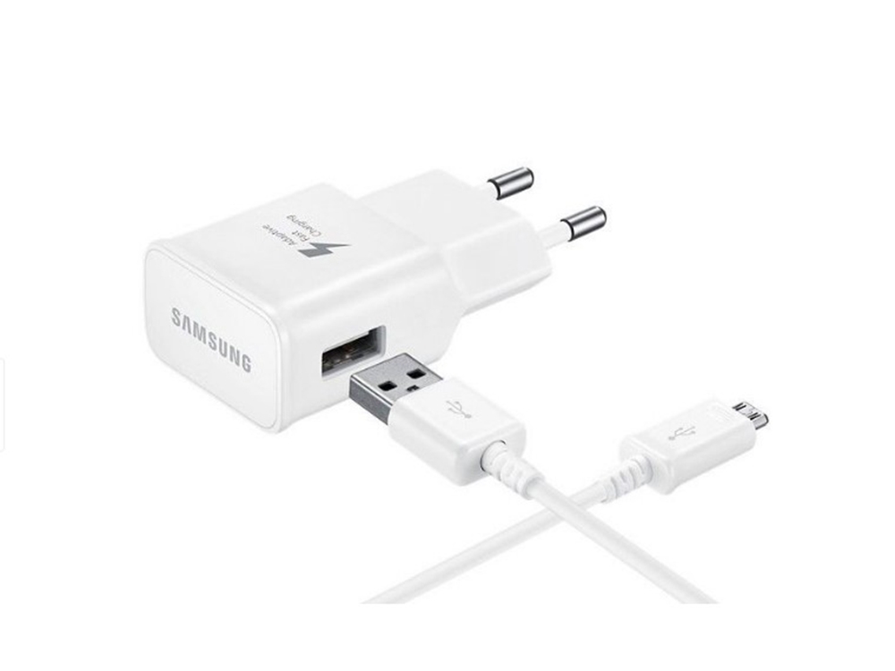 Зарядно SAMSUNG 2A, с кабел MICRO USB, EP-TA20EWE, ECB-DU4AWE show, bulk, Бял