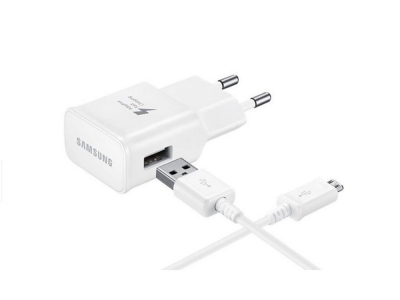Зарядно SAMSUNG 2A, с кабел MICRO USB, EP-TA20EWE, ECB-DU4AWE show, bulk, Бял