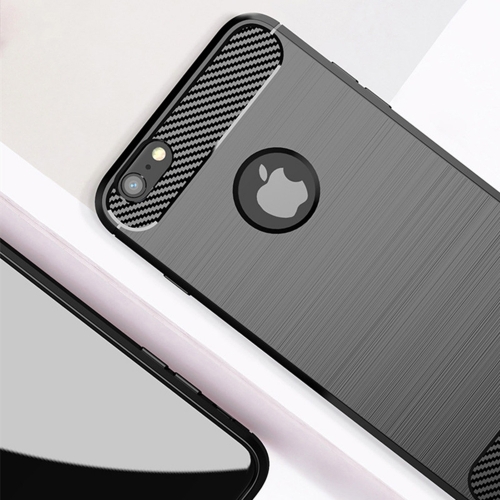 Силиконов Калъф Carbon за iPhone 8 / 7 / iPhone SE 2020, Черен