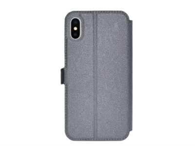 Тефтер странично отваряне  BOOK POCKET за IPhone X / 10 , Сив