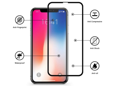 Стъклен протектор 5D Full Glue за Iphone XS Max / iPhone 11 Pro Max, Черен