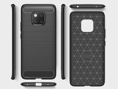 Силиконов калъф Carbon за Huawei Mate 20 Pro, Черен