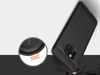 Силиконов калъф Carbon за Huawei Mate 20 Pro, Черен