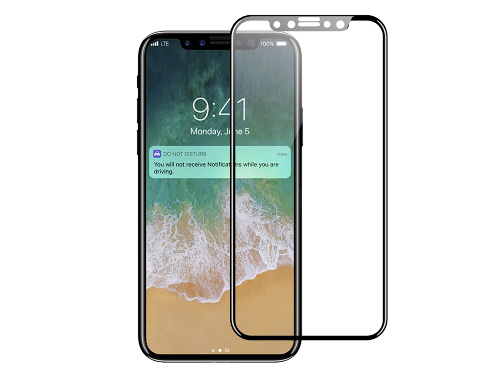 Стъклен протектор 5D Full за iPhone X / Xs / iPhone 11 Pro  , Черен