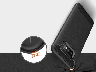 Силиконов Калъф Carbon за Samsung Galaxy S10e, Черен