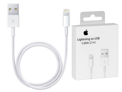 Кабел Apple MD819 iPhone 5 Lightning 2м, Бял