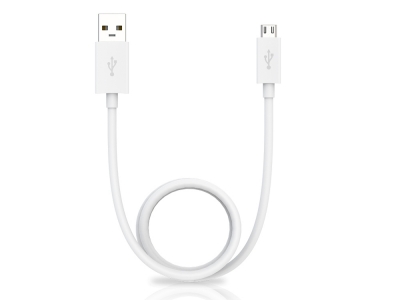 Кабел от USB към Micro USB, 0.2m, Бял
