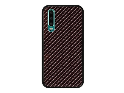 Стъклен гръб със силиконова лайстна Glass за Huawei P30, Тъмно сив