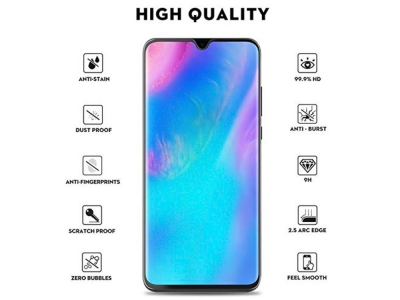 Стъклен Протектор Full Glue 5D за Huawei P30 Pro, Черен
