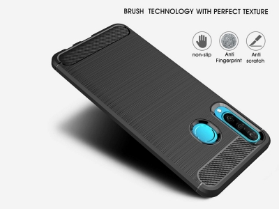 Силиконов Калъф Carbon Fibre Brushed за Huawei P30 lite, Черен