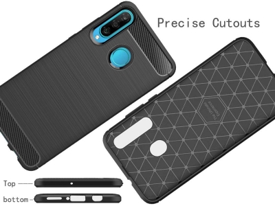Силиконов Калъф Carbon Fibre Brushed за Huawei P30 lite, Черен