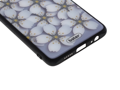 Пластмасов Гръб Glass Boter за Huawei P30, Бели цветя