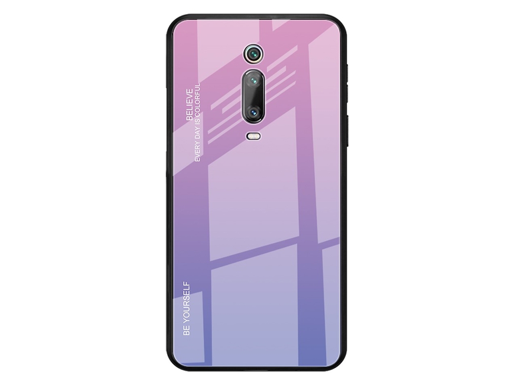 Стъклен Гръб Glass за Xiaomi Redmi K20 / Xiaomi K20 Pro / Xiaomi Mi 9T / Xiaomi Mi 9T Pro, Розов/ Лилав