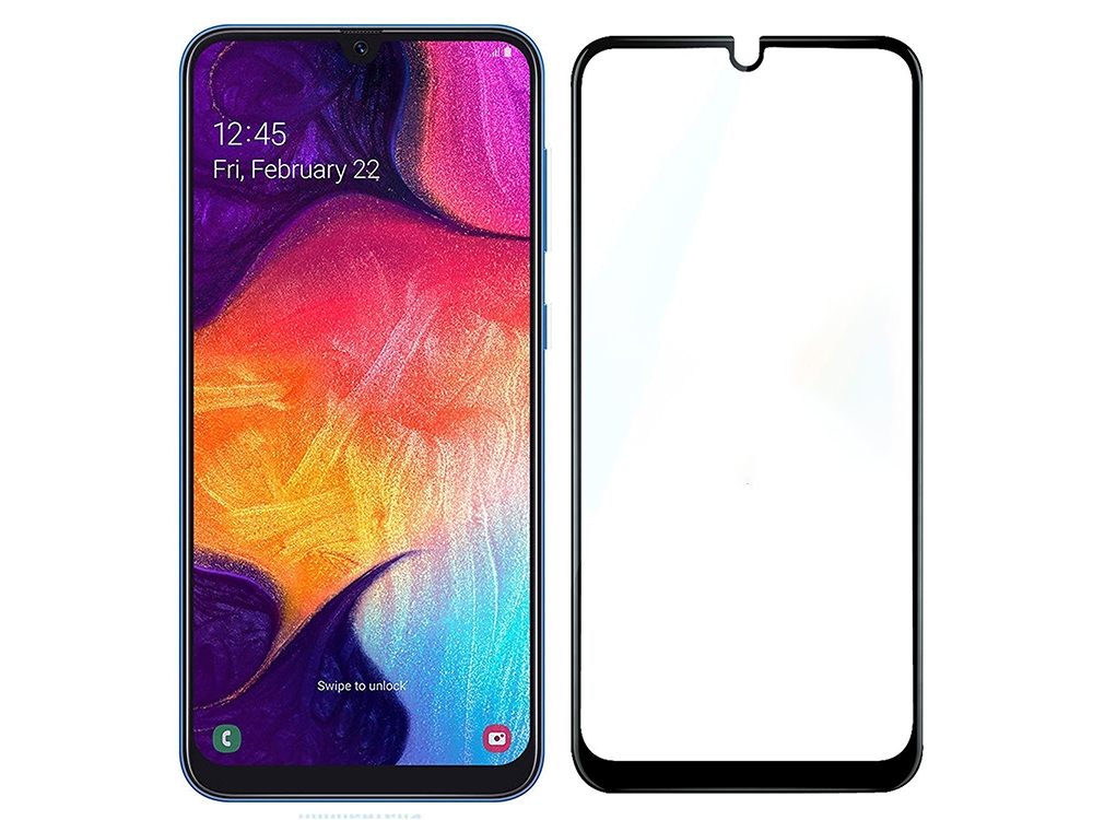 Стъклен Протектор Full Glue 5D за Samsung Galaxy A10, Черен