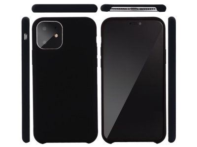 Силиконов калъф LUX за iPhone 11, Черен