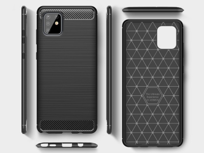 Силиконов Калъф Carbon Fibre Brushed за Samsung Galaxy A81 / Note 10 Lite, Черен 