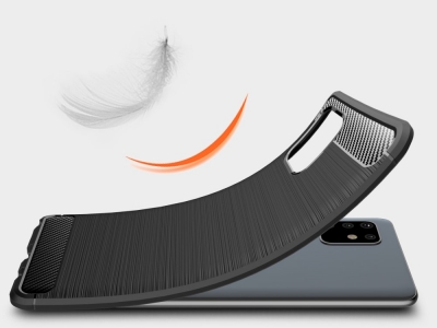 Силиконов Калъф Carbon Fibre Brushed за Samsung Galaxy A81 / Note 10 Lite, Черен 