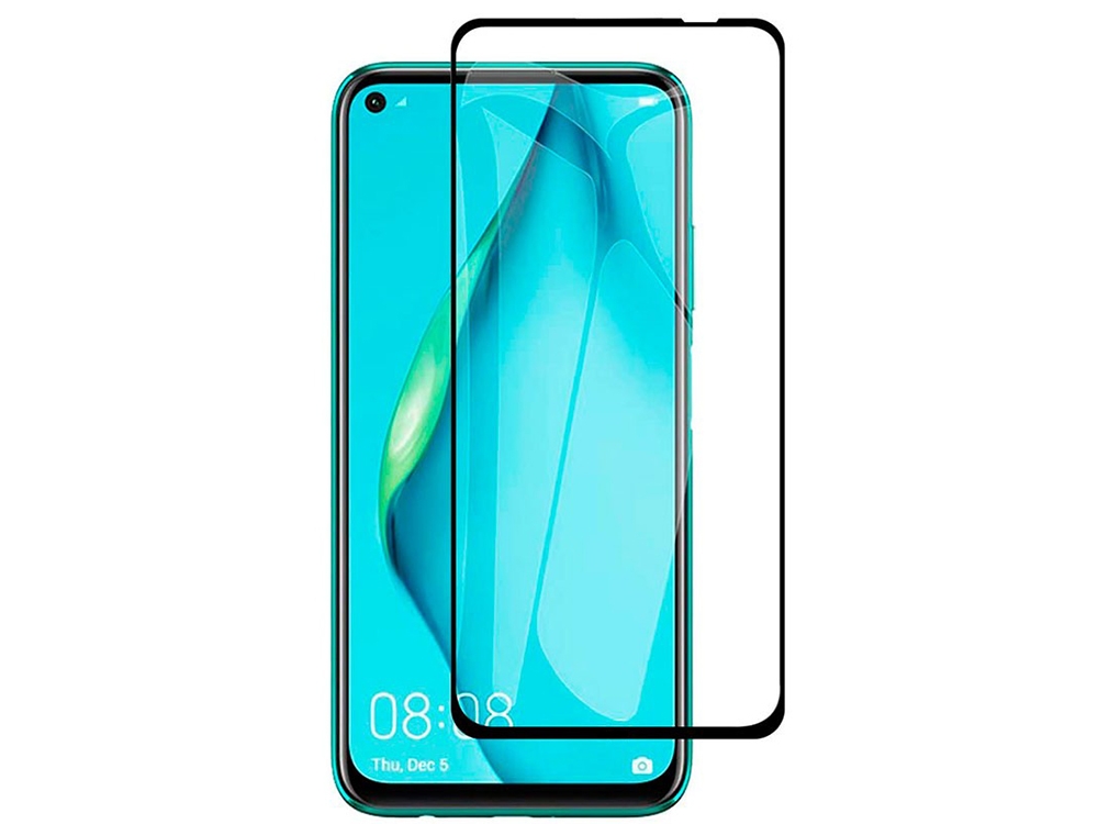 Стъклен Протектор Full Glue 5D за Huawei P40 Lite, Черен