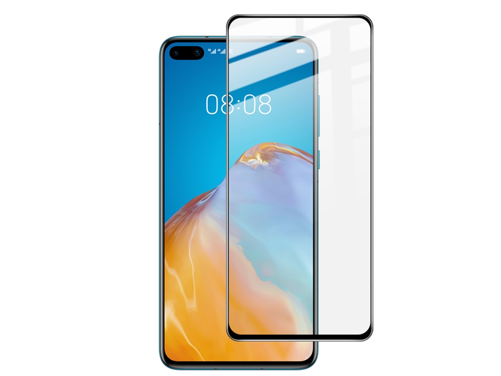 Стъклен Протектор Full Glue 5D за Huawei P40 Pro, Черен