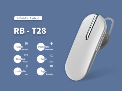 Bluetooth слушалка REMAX  RB-T28, Бял