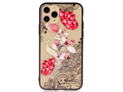 Удароустойчив гръб Lace Flower за Iphone 11 Pro, Рубини 