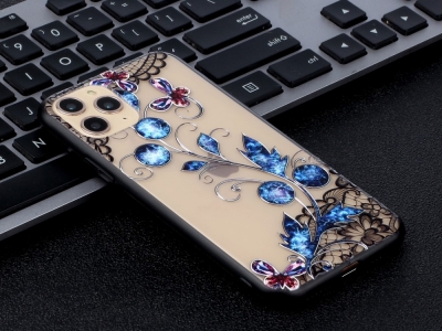 Удароустойчив гръб Lace Flower за Iphone 11 Pro, Сини Пеперуди 