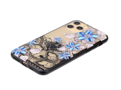 Удароустойчив гръб Lace Flower за Iphone 11 Pro, Сини цветя