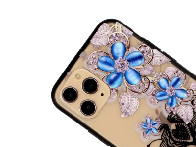 Удароустойчив гръб Lace Flower за Iphone 11 Pro, Сини цветя