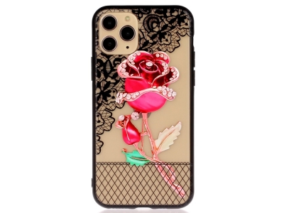 Удароустойчив гръб Lace Flower за Iphone 11 Pro, Роза