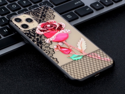 Удароустойчив гръб Lace Flower за Iphone 11 Pro, Роза