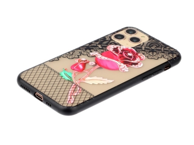 Удароустойчив гръб Lace Flower за Iphone 11 Pro, Роза