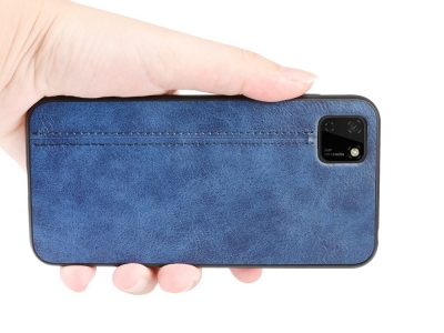 Удароустойчив гръб Leather Coated за Huawei Y5p/Honor 9S, Син