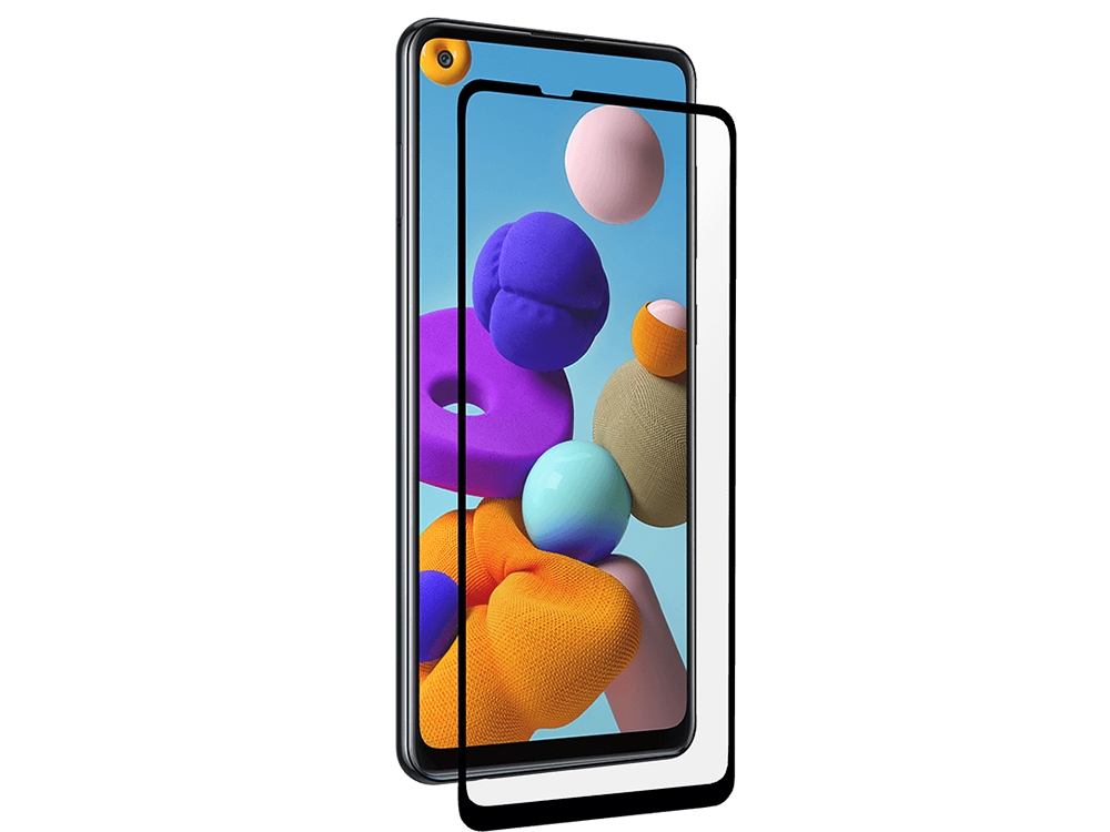 Стъклен протектор 5D Full Glue за Samsung Galaxy A21s, Черен
