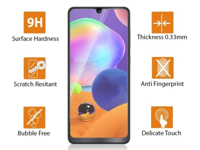 Стъклен Протектор 5D Full Glue за Samsung Galaxy A31, Черен