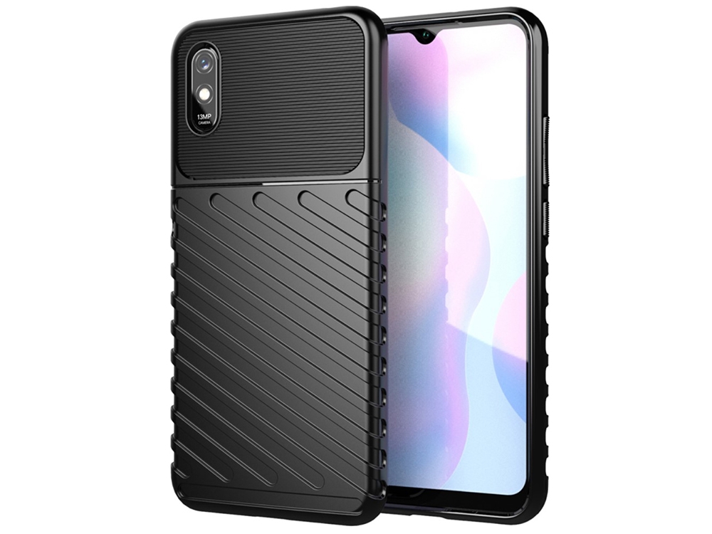Силиконов гръб Twill Skin за Xiaomi Redmi 9A, Черен
