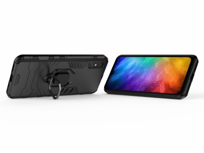 Удароустойчив калъф Ring Holder за Xiaomi Redmi 9A, Черен