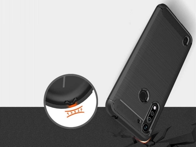 Силиконов Калъф Carbon Fibre Brushed за Motorola G8 Power Lite, Черен