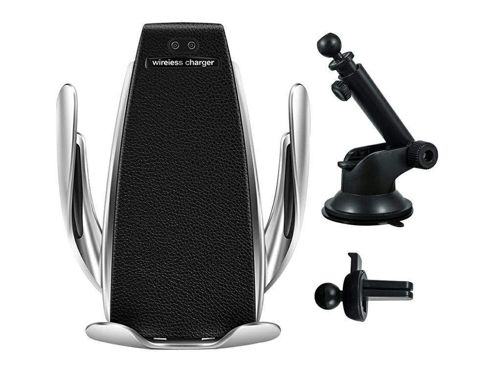 Поставка за кола и безжично зарядно QI-221 Sensor / Induction (10W) Black