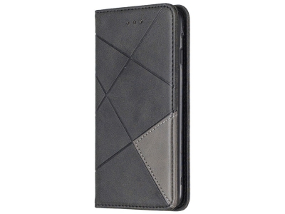 Калъф Тефтер Leather Prismatic за Iphone 7/8/SE (2020), Черен