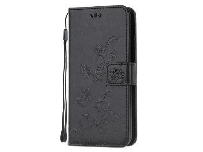 Калъф Тефтер Butterfly Flower за Samsung Galaxy M21/M30s, Черен