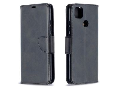 Калъф Тефтер Leather Wallet за Xiaomi Redmi 9C, Черен