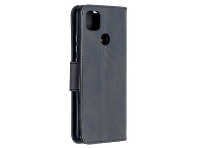 Калъф Тефтер Leather Wallet за Xiaomi Redmi 9C, Черен