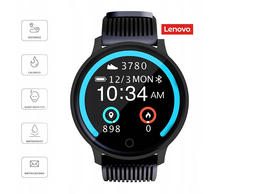 Смарт Часовник Lenovo BLAZE HW10H, Черен