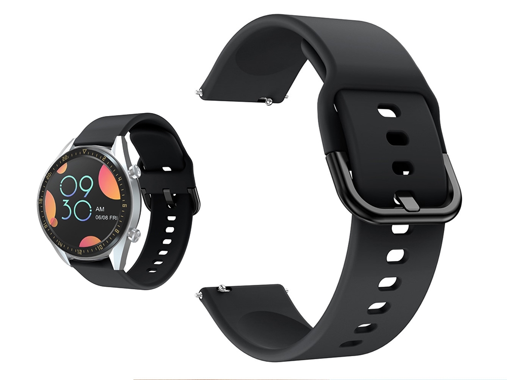 Силиконова каишка 22mm за Huawei Watch GT / Watch GT2 / Watch Active, Черен