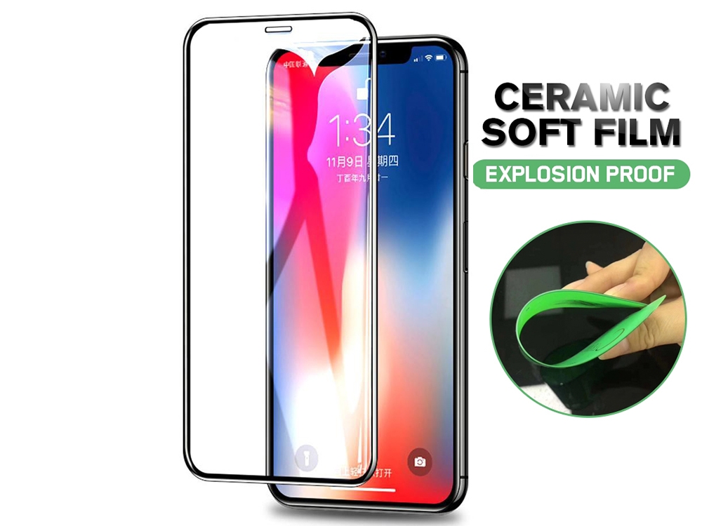 Стъклен Протектор Full Glue Hard Ceramic за iPhone 12 Pro Max, Черен