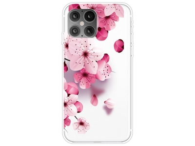 Силиконов калъф iPhone 12 Pro Max 6.7-inch, Розови цветя 