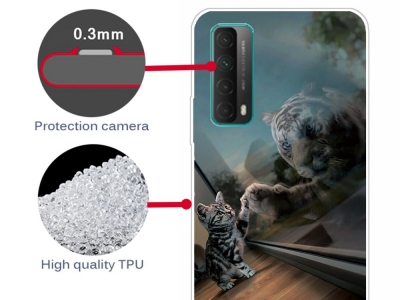 Силиконов калъф за Huawei P smart 2021 / Huawei Y7a, Коте и Тигър
